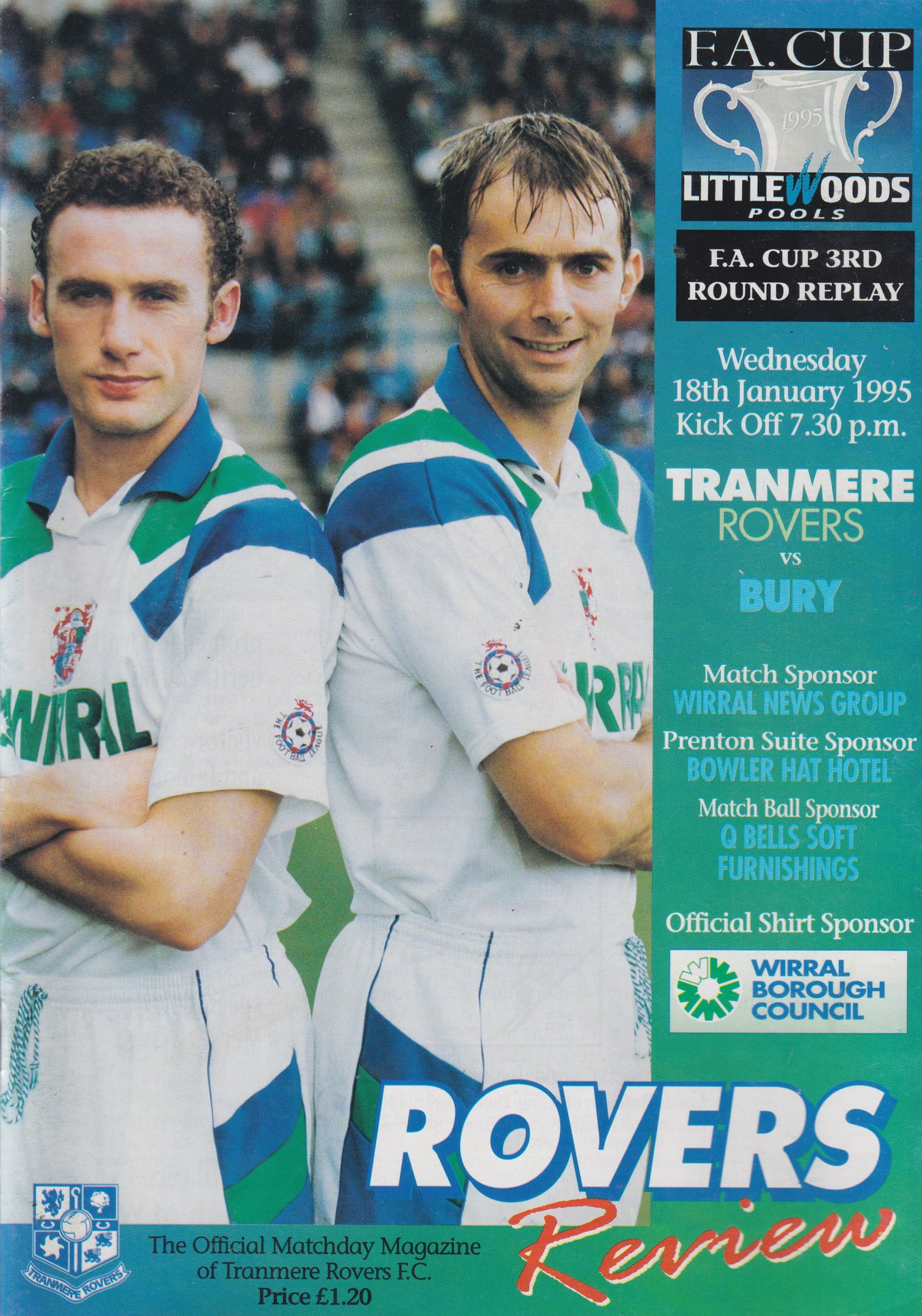 Tranmere Rovers v Bury match programme